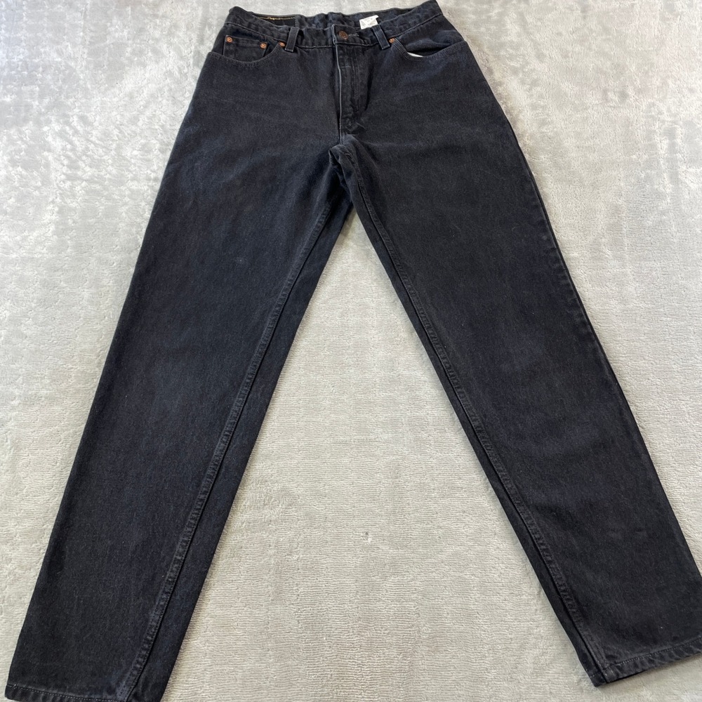 Vintage Levis 550 Jeans Womens 28x31 Black Relaxed Fit Tapered Leg Denim 1998